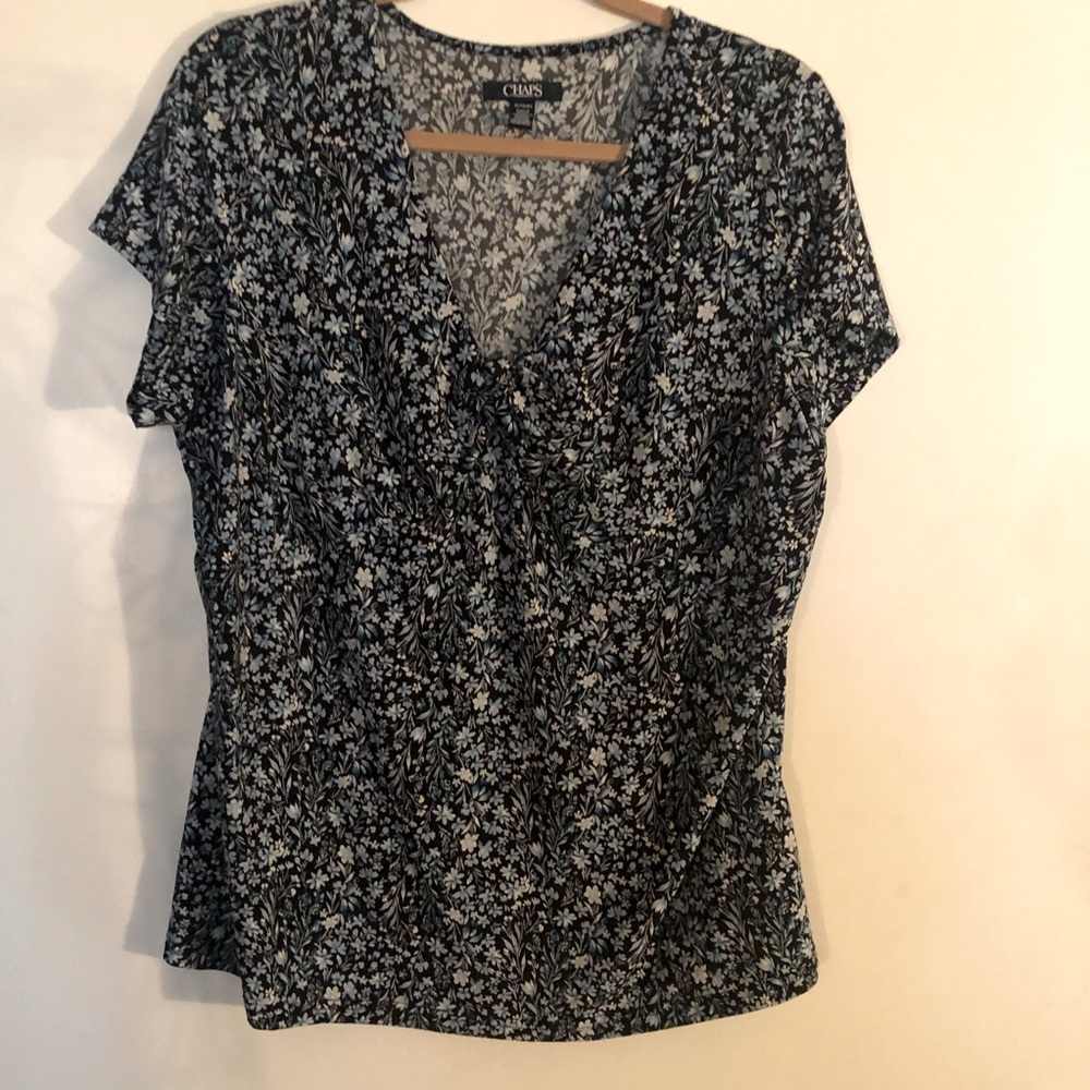 CHAPS Blue floral blouse 👚 size 1X